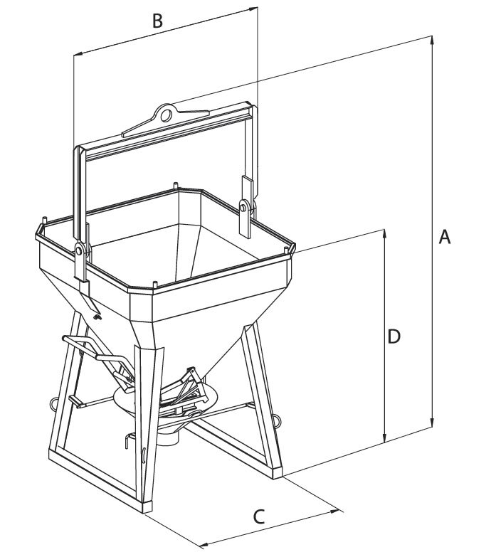 Concrete lifting buckets with rubber hose Haklift